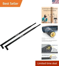 Versatile 9dBi RP-SMA WiFi Antenna for Routers, Adapters &  Cameras - 2 Pack