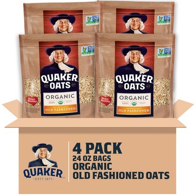 Quaker Old Fashioned Rolled Oats, USDA Organic, Non GMO Project Verified, 24o...