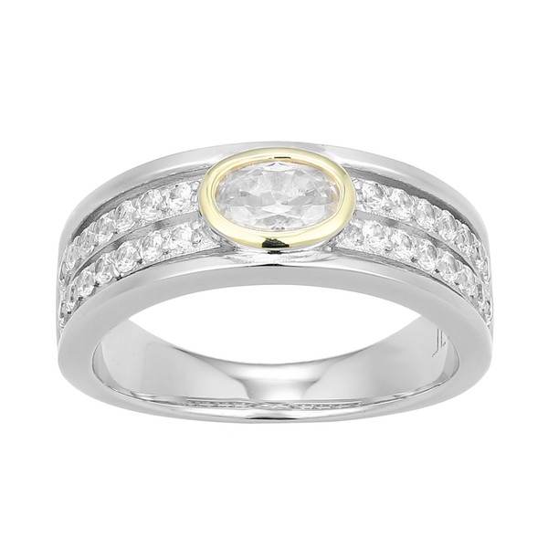 Cavill Zirkonring Silber 0,93Ct Oval Pavé 925 Sterlingsilber Damen Ring Elegant-image