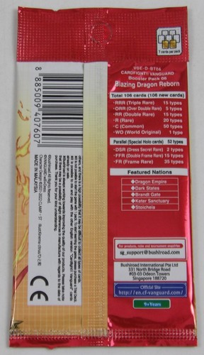 Cardfight Vanguard Blazing Dragon Reborn Sneak Preview - Booster Pack 06 - Picture 6 of 12
