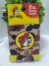 Buc-ee’s 12 oz Beverage Insulator Coozie Camo 🟤⚫ NEW