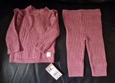 Mothercare New 3-6 Months Pink Cotton Soft Knit 2 Part Woodland Set, up to 8KG
