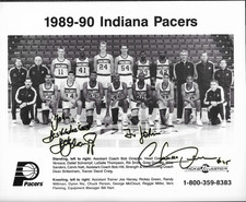 Chuck Person & Detlef Schrempf Signed Autographed Photo 1989-90 Indiana Pacers