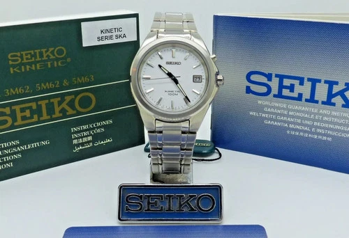 SEIKO Kinetic SKA111 Watch NOS Serviced New Capacitor 5M62-0050 Vintage