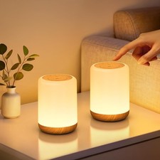 Set di 2 Lampada da Comodino Touch Abat Jour da Comodino con 256 Colore RGB e 3