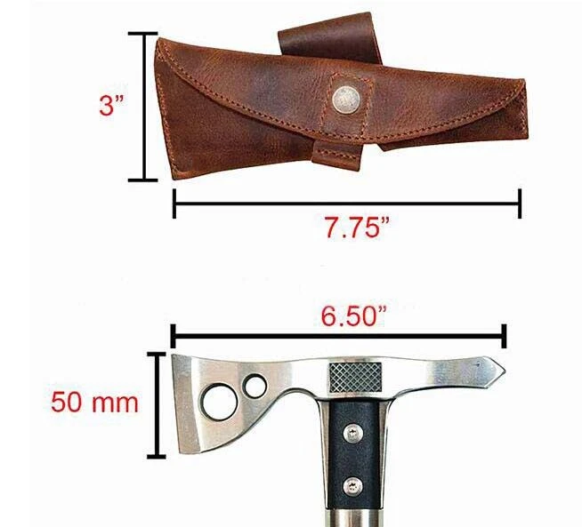 axe hatchet blade scabbard sheath cover case waist belt bag holder leather H93 - Image 3 of 4