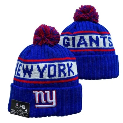 NEW ERA New York Giants Hat Beanie Cuffed Fleece Lined Knit Removable Pom Cap US SHIP