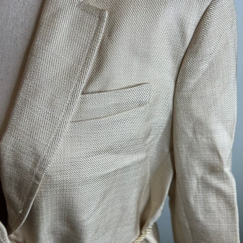 J.Crew $278 Rope Tie Blazer Glossy Twill Size 10 Warm Platinum BZ869 - Picture 3 of 9