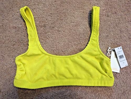 Costume da bagno bikini testurizzato nuovo Good American tg 5/6 giallo elettrico 4501 - Foto 1 di 3