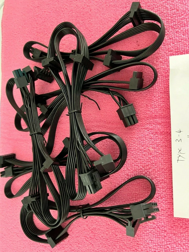 6 Pcs Corsair hx1200 RM1000X RM850X RM750X Corsair 6 Pin to 3x SATA Drive Cable - Image 3 of 4