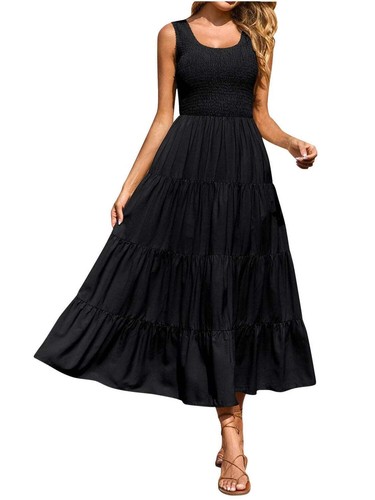Tiered Smocked Wide Strap Dress - Picture 12 of 64