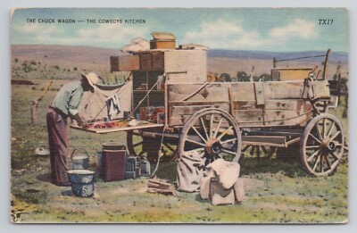 Western The Chuck Wagon The Cowboys Kitchen Postcard | eBay