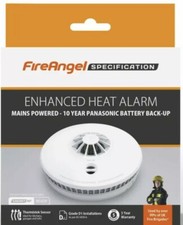 FireAngel  Heat Alarm Mains Powered HM-SN-1 Fire Angel ( x 10 ) lot of ten.