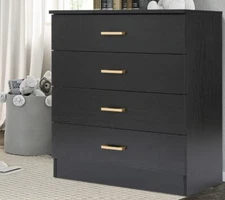 Segmart Black 4 Drawer Dresser for Small Space, Wood Storage Cabinet