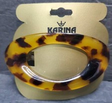 NEW Old STOCK VINTAGE KARINA HAIR CLIP BARRETTE BROWN Tortoise shell design 3.5
