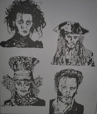 johnny depp jack sparrow  original glass art one of a kind limited edition