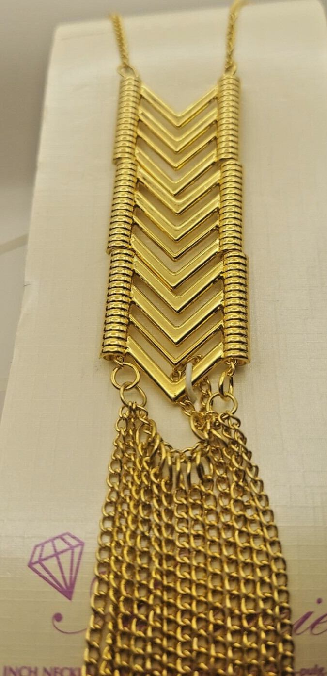 Diamond Accessories Jewelry Necklace Golden Fringe NIP 34 in.