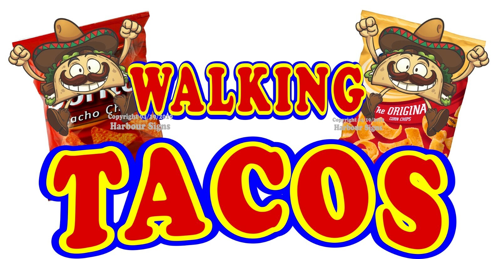 Walking Tacos DECAL (CHOOSE YOUR SIZE) Concession Food Truck Vinyl Sign