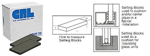 CRL SB576-XCP100 1/8" x 1" x 4" Neoprene Setting Blocks - pack of 100 - Picture 2 of 4