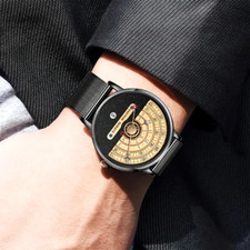 Stylish Cool Men Stainless Steel Mesh Quartz Watch High-Quality Waterproof Gift