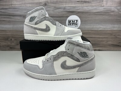**Nike Air Jordan 1 Mid SE 'Smoke Grey' White Grey Men's Shoes FQ7720-002