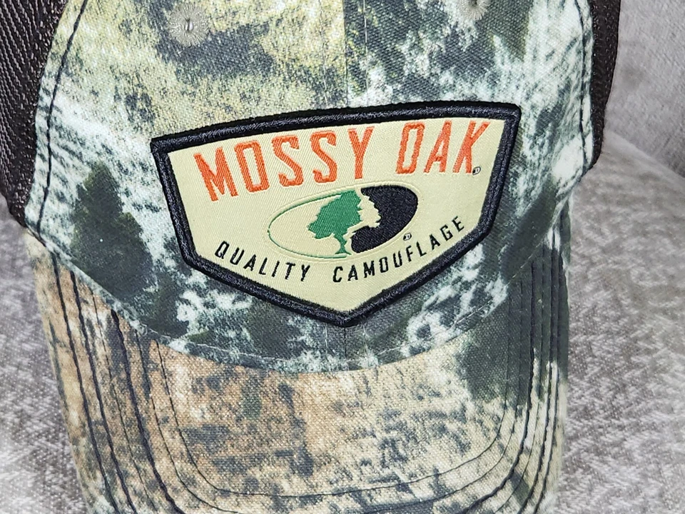 Mossy Oak Trucker Hat Tie Dye Camo Mesh Cap Stretch Fit L/XL Outdoor Hunting - Image 3 of 4