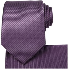 Mens Solid Tie Pure Color Necktie Purple 02