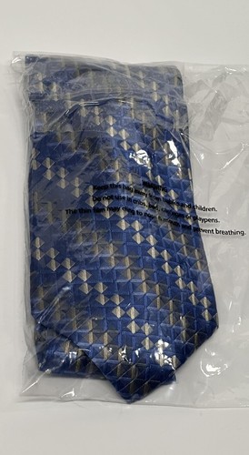 Haggar Men’s Tie Blue Beige Tan Gold White 4” Wide X 60” Long Great Condition - Picture 11 of 12