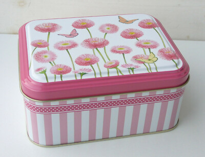 Konfektdose Keksdose Bellis Rose - Tee Maass   Frühling 12 x 15cm, 6,5cm hoch