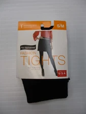 new NO NONSENSE Women's Size S/M Control Top Black Rib Fashion Tights