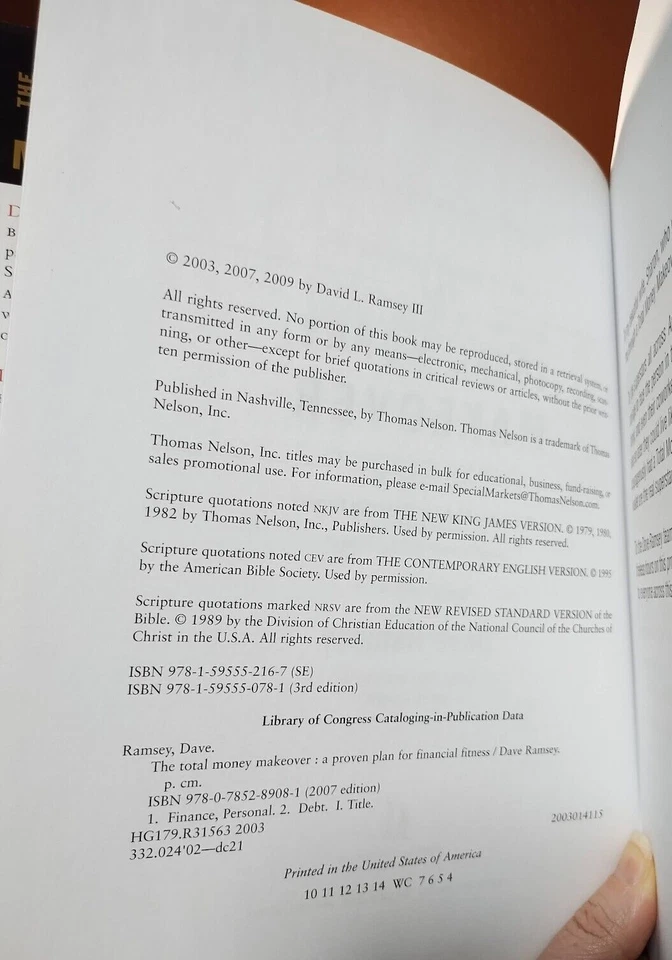 The Total Money Makeover by Dave Ramsey Hardcover 3rd Printing w/ Dust Jacket - Image 2 of 4