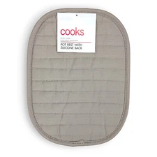 Cooks Pot Rest With Silicone Back 9"x12.5" Silver Gray