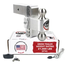 Weigh Safe 6" Drop Hitch for 3" Receiver, 21,000 lbs GTW, Stainless Steel