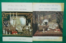 Lot 2 Catalogues vente aux enchères de montres bijoux orfèvrerie DROUOT de 1988