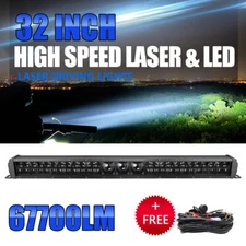 32INCH Dual Row Laser LED Work LIGHT BAR Spot Flood Combo Offroad Truck SUV 30''