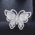 2.30Ct Round Cut Real Moissanite Butterfly Engagement Ring 14K White Gold Plated