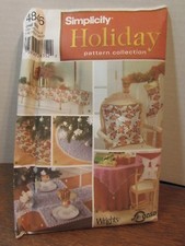 SIMPLICITY CRAFT PATTERN 4846 TABLE RUNNER PLACE MATS TREESKIRT STOCKING