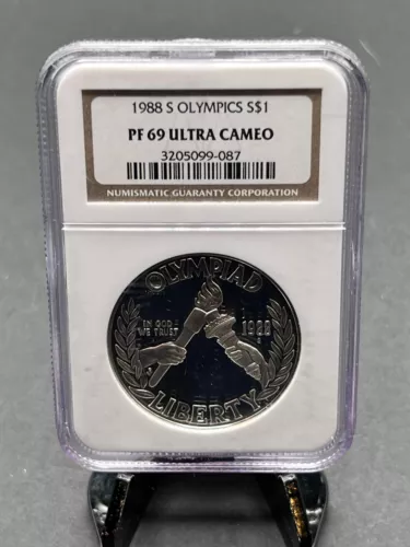 1988 S USA Olympics Commermative Silver Dollar NGC Graded PF-69