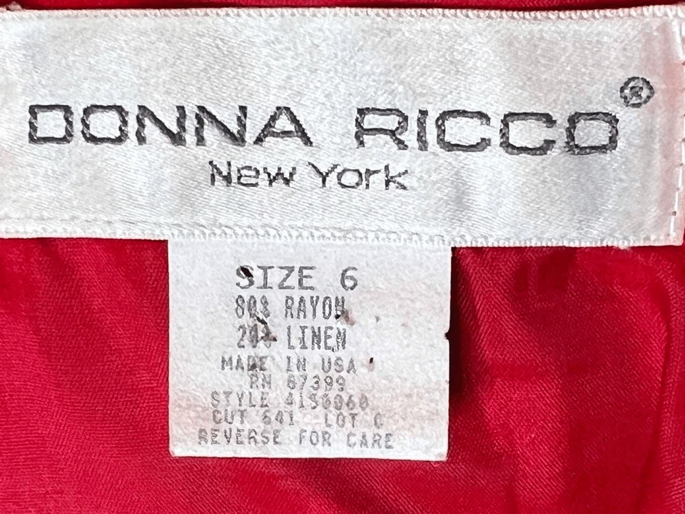 Vestido vintage de lino rojo Foto 4 de 4