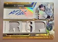 DJ LeMahieu 2020 Topps Triple Threads Jersey Auto Gold #’d 6/9 New York Yankees