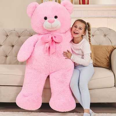Big Pink Teddy Bear 47 Inch Giant Teddy Bear 4ft Tall, Stuffed Animal for Girls
