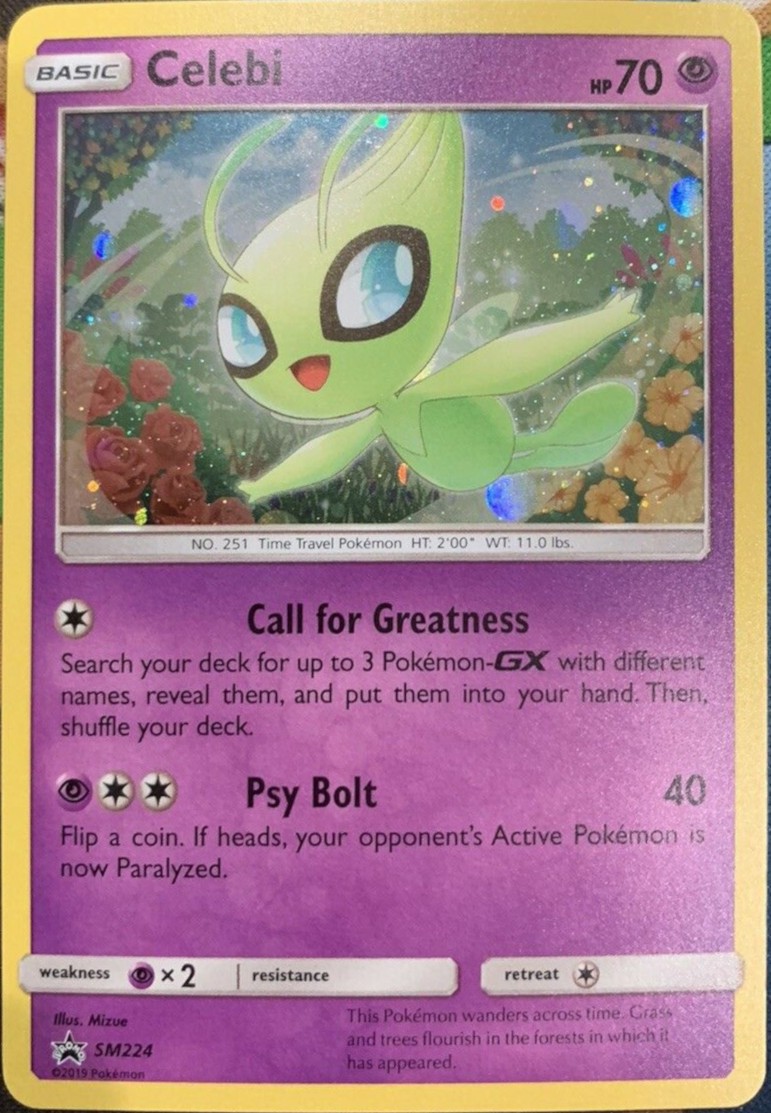 1x Celebi - SM224 - SM Black Star Promo Lightly Played Pokemon SM Black Star Pro