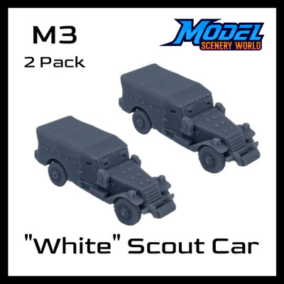 M3 White Scout Car Covered (2pk) - N Scale 1:160 - Gray