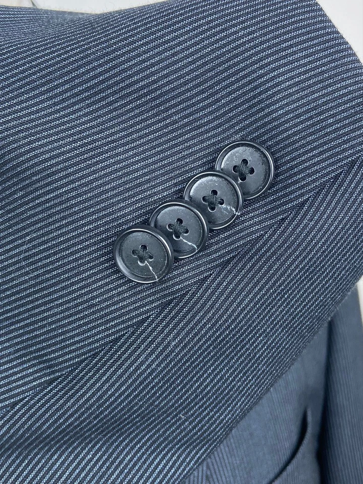 KENNETH COLE REACTION Mens 40R Gray Stripe Soft 2 Piece Suit W/Dress Pants 33x32 - Image 4 of 4