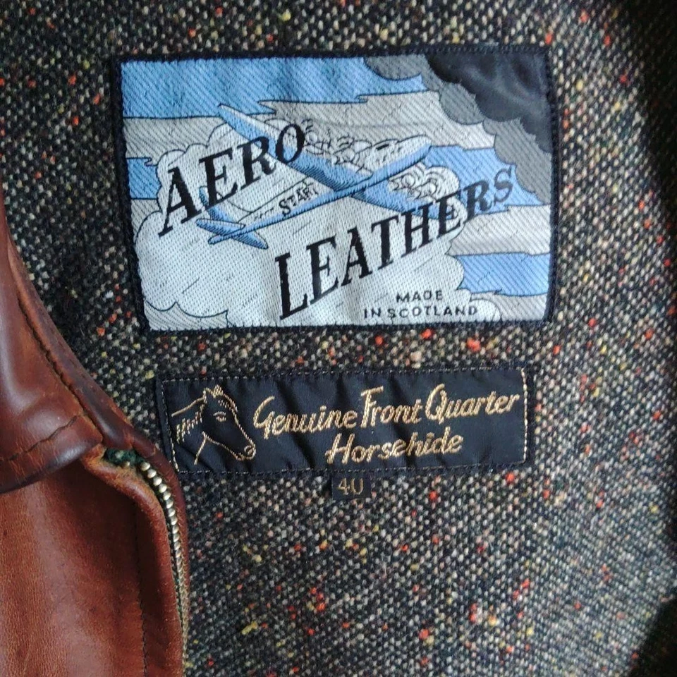 Chaqueta Aero Cuero Individual Jinete Piel de Caballo Cuero Marrón L Talla 40U Para Hombres Foto 2 de 4