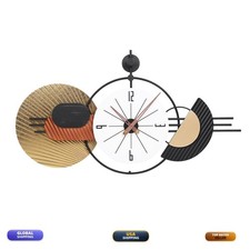 AXAORIRA 34x19 Inch Large Modern Decorative Wall Clock, Silent Non-Ticking