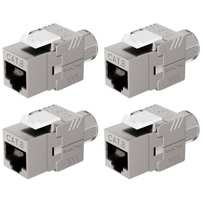 4er Set Premium Keystone RJ45 CAT8.1, einfache, werkzeuglose Montage, T568A/B fa