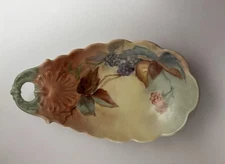 Porcelain Oval Trinket Dish, Hand-Painted, Vintage, 8.5 “ L   Read description 
