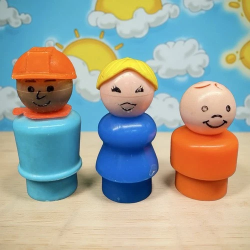 FISHER-PRICE Little People Figures - Man, Woman, Child - Vintage 1980s - VGUC
