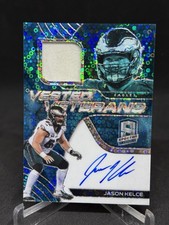 2020 Panini Spectra Vested Veterans Jason Kelce Auto Jersey /35 Blue Refractor